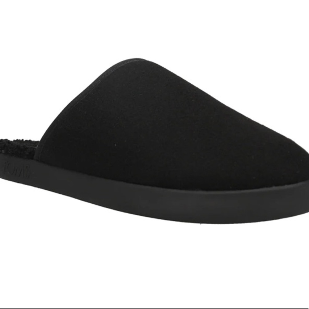 NIB Men’s Toms Slippers Black Repreve Two Tone Felt Size 12